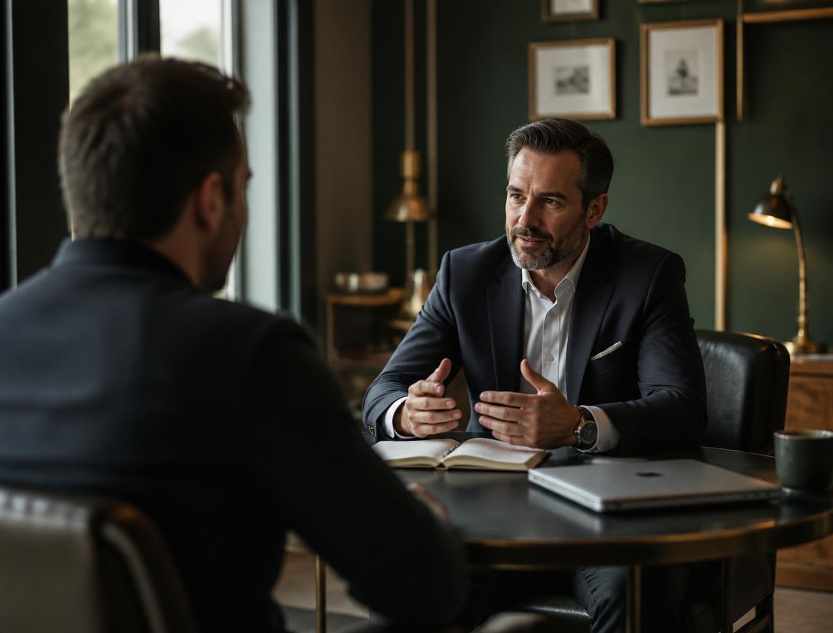 An executive advisor in a private one-on-one working session with a client